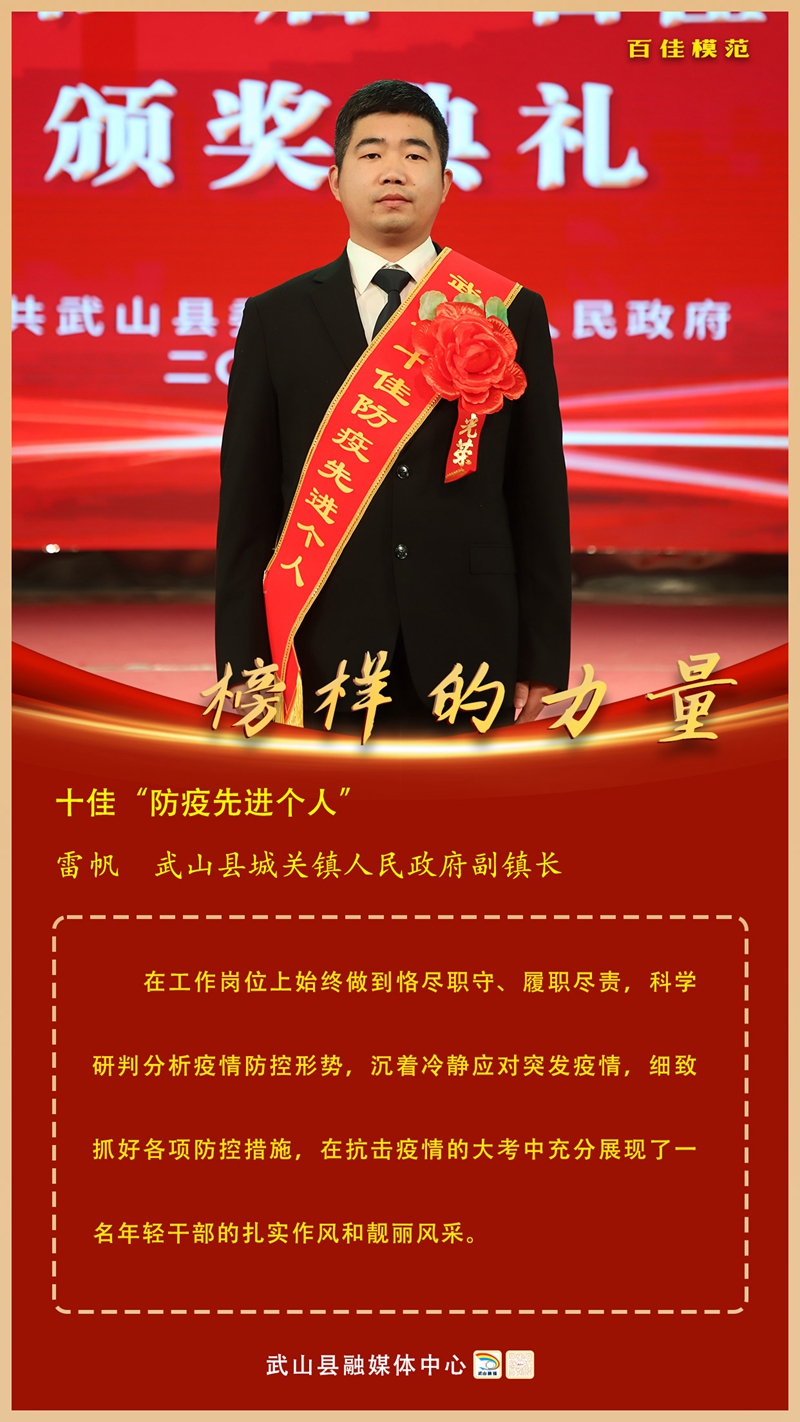 5雷 帆,武山县城关镇人民政府副镇长