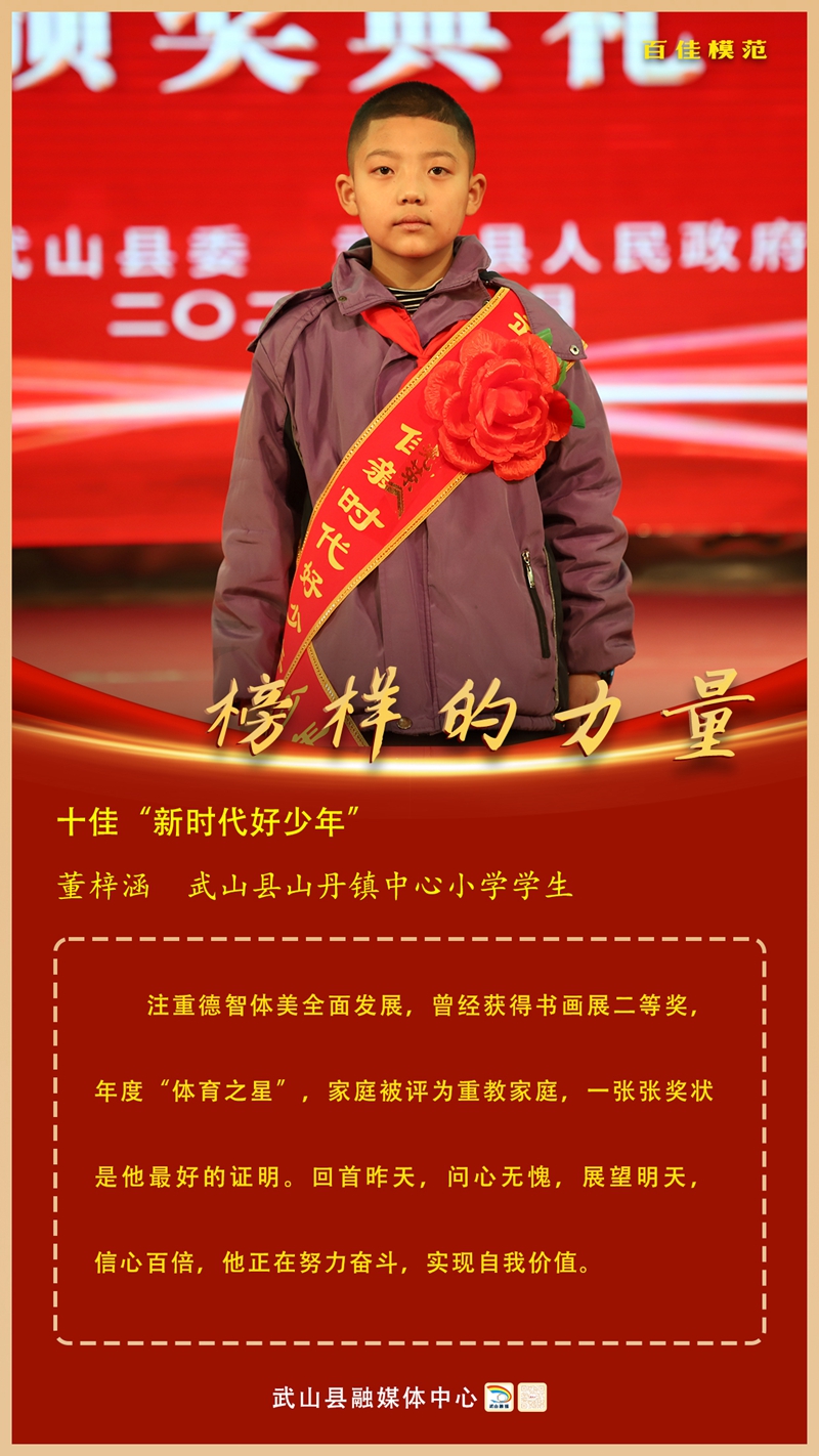 5董梓涵,武山县山丹镇中心小学学生