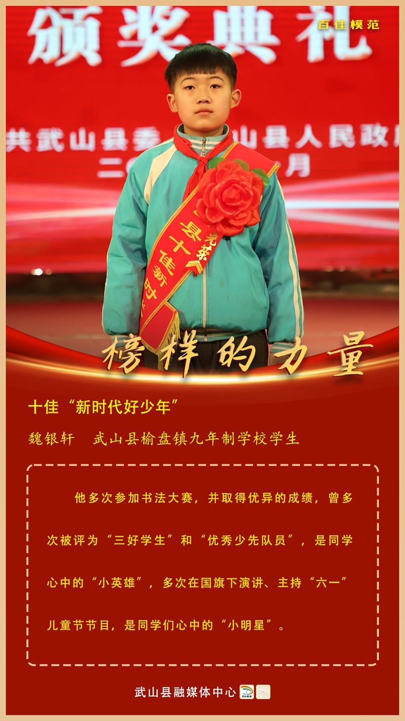 7魏银轩,武山县榆盘镇九年制学校学生